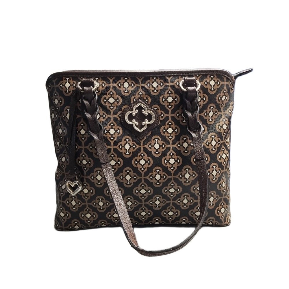 Brighton Renata Tote Bag Womens Multi Geometric Toledo Print Zip Closure EUC